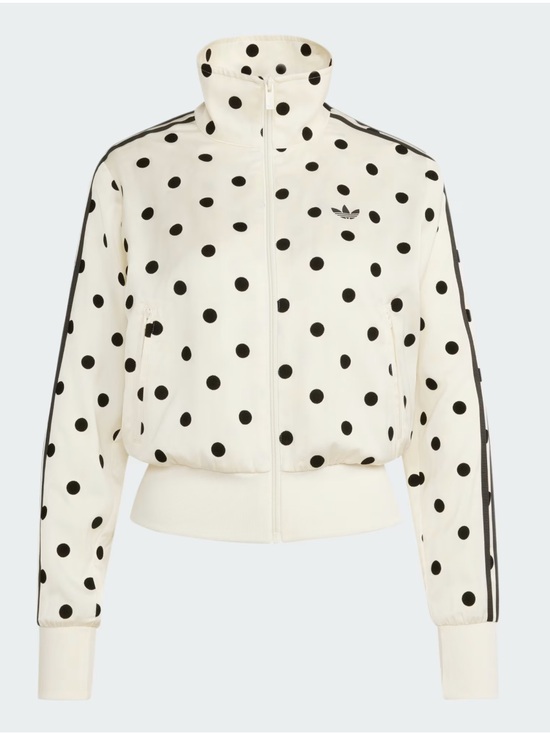 adidas Jackets & Blazers - Adidas cream with black polka dot track jacket NWT